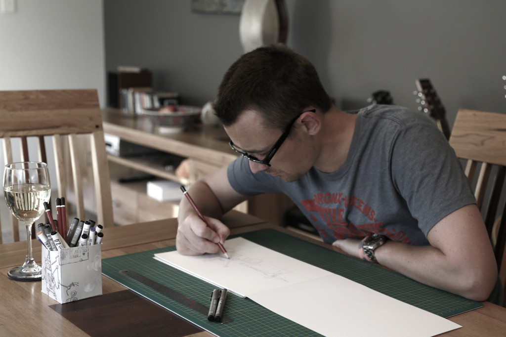 scribbling the Big Pig Rig.